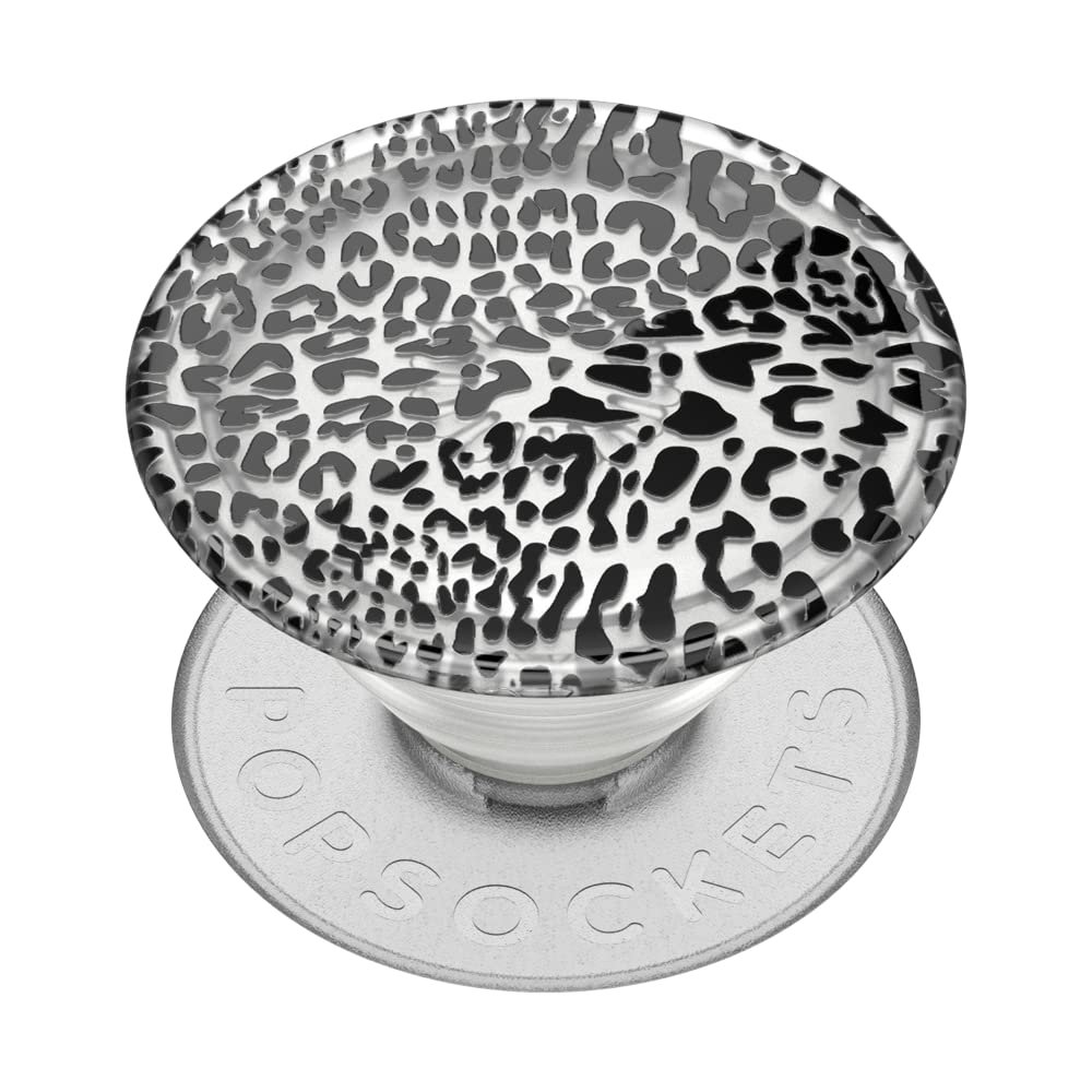 ​​​​PopSockets Phone Grip with Expanding Kickstand, Adhesive Grip – Translucent Black Leopard