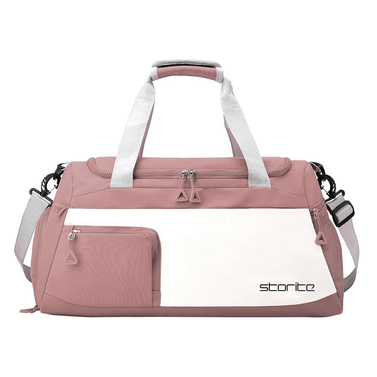 Storite Travel Duffle Bag with Shoe Compartment, Deep Pink, 50x25x27 cm