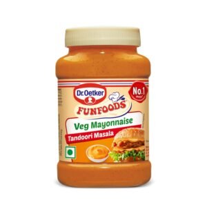 Dr. Oetker FunFoods Tandoori Masala Mayonnaise, 245g/250g | Desi-Style Creamy & Spicy Mayo | 100% Vegetarian | No Cholesterol or Trans Fat | Ideal for Sandwiches, Rolls, Wraps, Dips & Indian Street Snacks (weight may vary)