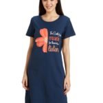 Amazon Brand – Symbol Women Cotton Knee Length Regular Fit Nighty | Night Dress (Available in Plus Sizes)