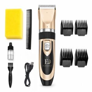 EVERSYS Dog Trimmer & Pet Grooming Kit for Dogs and Cats, USB Rechargeable Pet Hair Trimmer with 2000mAh Battery, Up to 3 Hours Use, Adjustable Blade & 4 Guide Combs