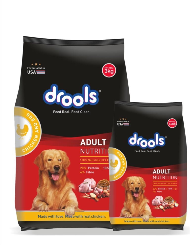 Drools Adult Dry Dog Food 4.2kg (3kg + 1.2kg Free) | Chicken & Egg Flavour | Supports Active Behaviour | Digestive Health & Immunity | Better Digestibility