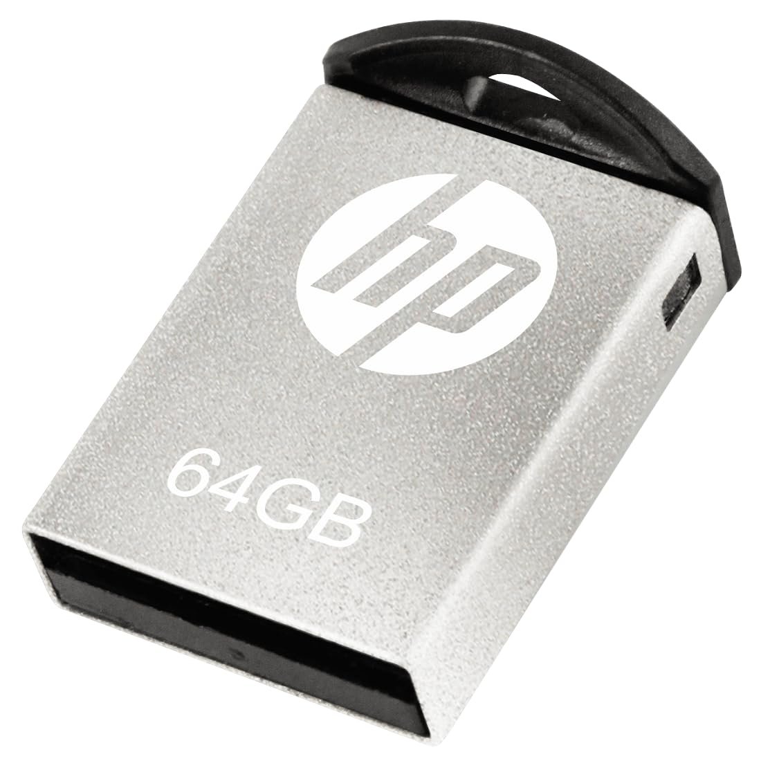 HP v222w 64GB USB 2.0 Pen Drive, Metal Silver