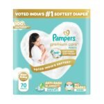 Pampers Premium Care Pant Style Baby Diapers XS 70 Count | No Marks Design | Voted India’s #1 Softest Diaper | All in 1 diaper with 360 Cottony Softness
