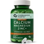 Carbamide Forte Veg Calcium And Vitamin D3 Tablets | Calcium Tablets For Women & Men | Magnesium Zinc Supplement With Vitamin D3 + K2 MK7 To Support Bones Health, Joints & Immunity – 60 Tablets