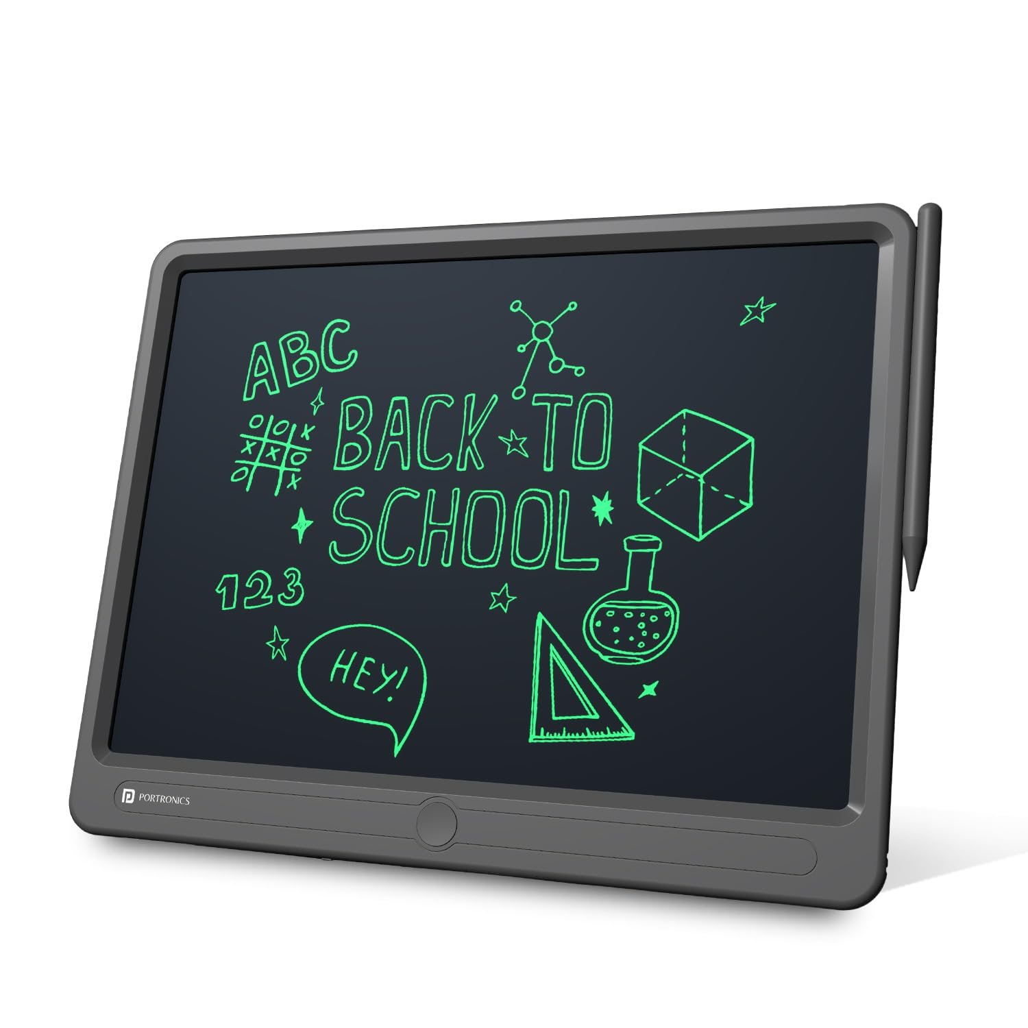 Portronics Ruffpad 15 Re-Writable LCD Screen 38.1cm (15-inch) Writing Pad for Drawing, Playing, Handwriting Gifts for Kids & Adults