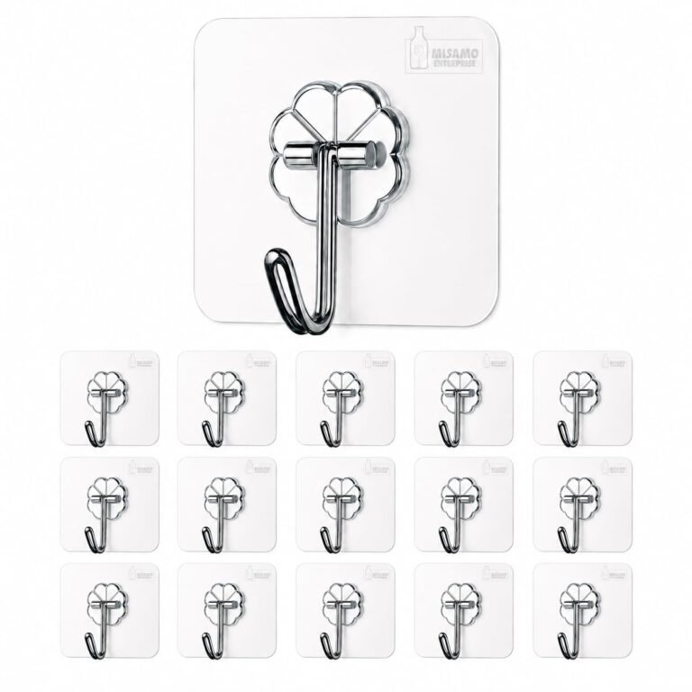 Misamo Enterprise PVC Wall Hooks, Pack of 15, Transparent
