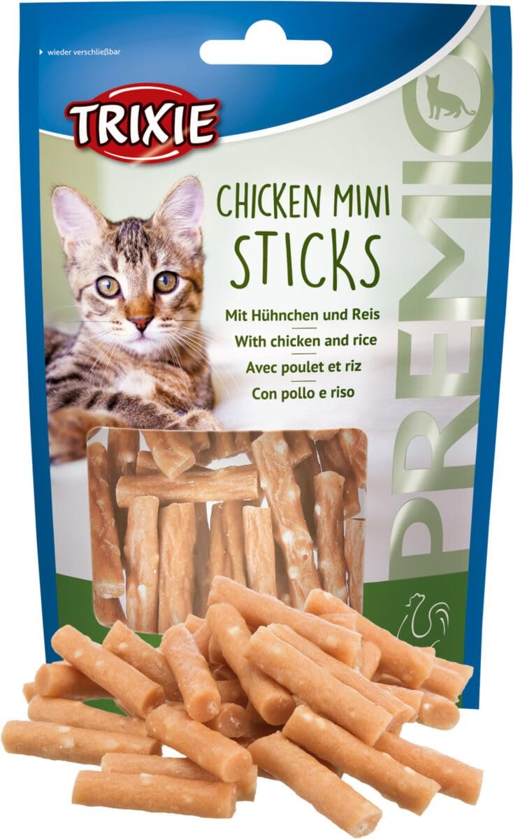Trixie Premio Cat Treats, Delicious and Rich in Nutrients Healthy Treats for Cats, Suitable for All Breeds of Cats (Chicken Mini Sticks)