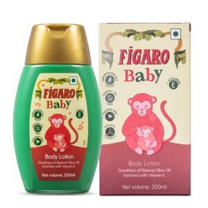 Figaro Baby Lotion | 200 ml | Natural Olive Oil | Enriched with Vitamin E | Moisturizer with Natural Formula | Paraben Free | Dermatologically Tested | Quick Absorption