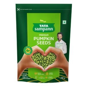 Tata Sampann Premium Pumpkin Seeds, 200g, Rich in Protein, Dietary Fibre, Magnesium & Phosphorus, Raw & Unroasted Pumpkin Seeds, Source of Iron & Zin, Handpicked Seeds, Resealable Pack