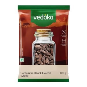 Amazon Brand – Vedaka Black Cardamom Whole (Moti Elaichi) | 100 g | No artificial colours | No Preservatives