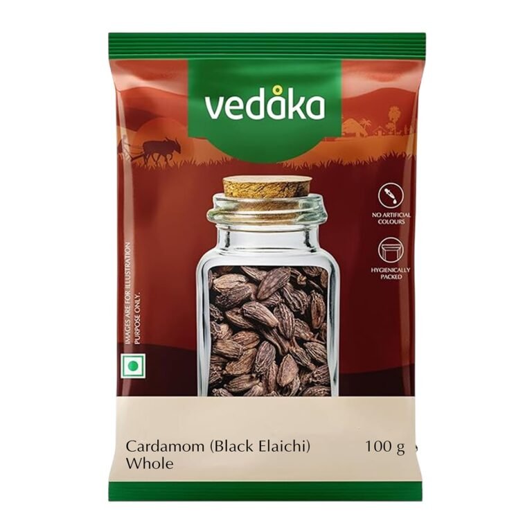 Amazon Brand – Vedaka Black Cardamom Whole (Moti Elaichi) | 100 g | No artificial colours | No Preservatives