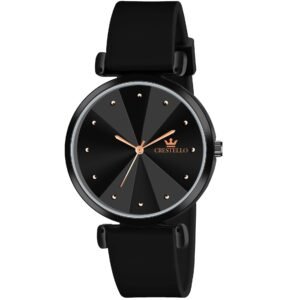 CRESTELLO Silicone Strap Analog Wrist Watch for Women (Black/Blue/Green/Brown) | CR-Ck137