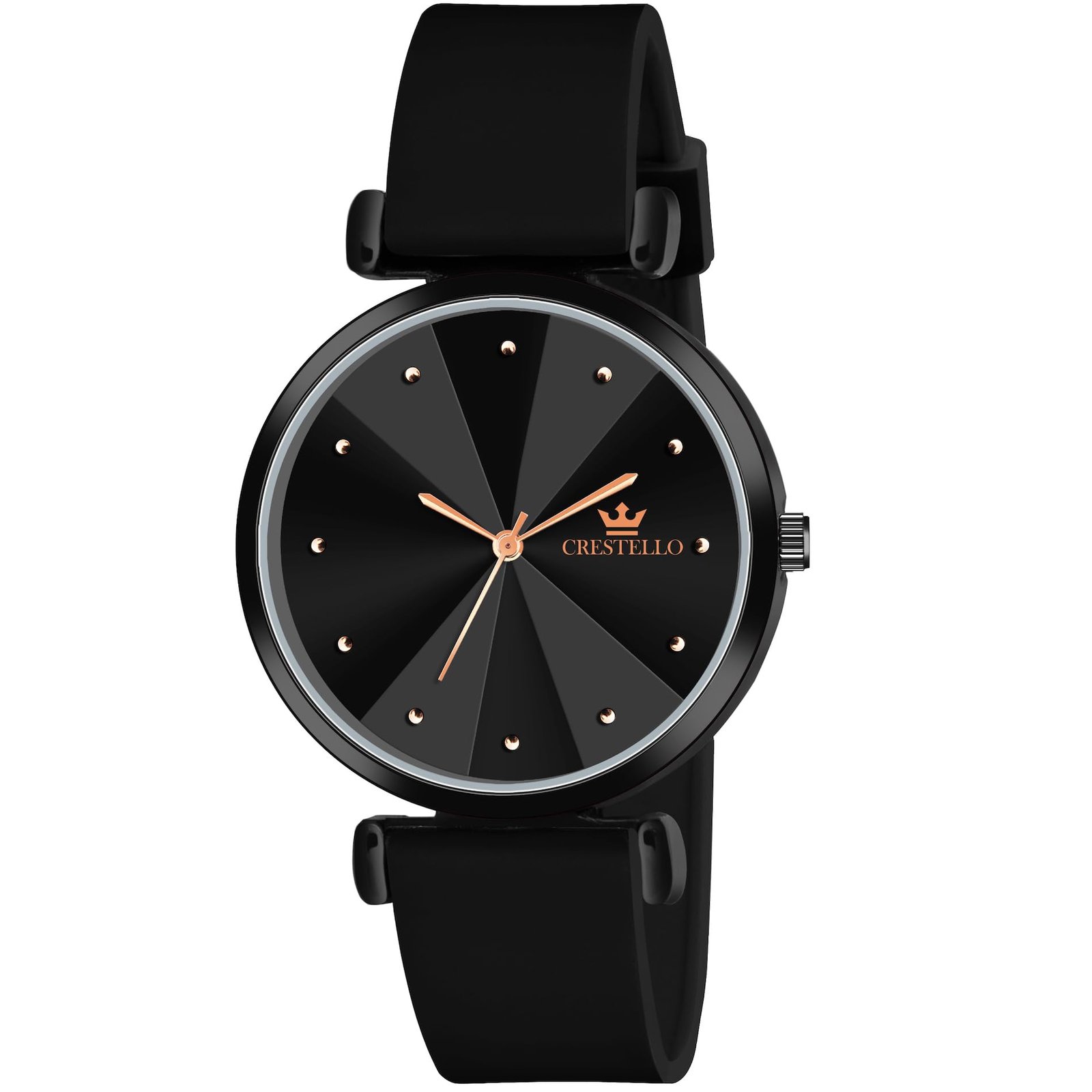 CRESTELLO Silicone Strap Analog Wrist Watch for Women (Black/Blue/Green/Brown) | CR-Ck137
