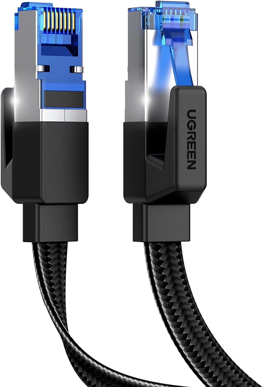 UGREEN Cat 8 Ethernet Cable 3M, Flat Braided High Speed 40Gbps 2000MHz