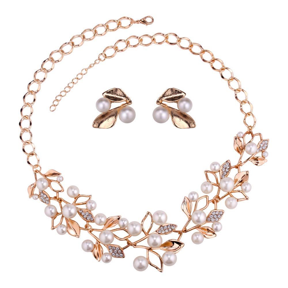 YouBella Gifts Stylish Latest Traditional Gold Plated Pearl Choker Jwell Necklace Jewellery Set with Earrings for Girls and Women