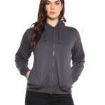 Alan Jones Clothing Women’s Solid Zipper Hooded Sweatshirt | Front Zip, Ribbed Hem, Lined Hood, Casual Winter Wear