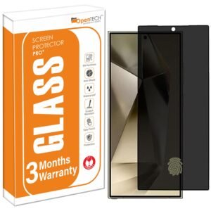 OpenTech® Privacy Tempered Glass Screen Protector Compatible for Samsung Galaxy S25 Ultra with Edge to Edge Coverage and Easy Installation kit