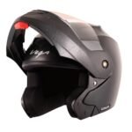 Vega Crux ISI Certified Flip-Up Helmet for Men and Women with Clear Visor(Black, Size:L)