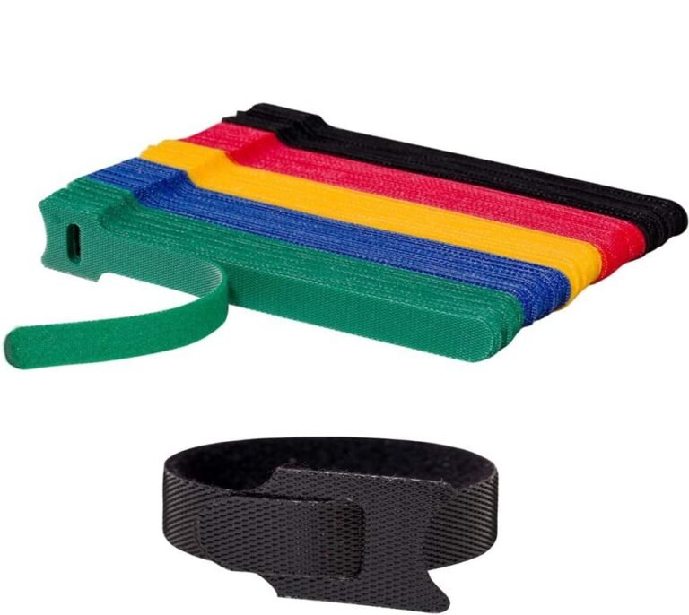 INOVERA 50 Pieces Cable Organizer Hook & Loop Tape – Wire/Cord Holder Management Strap – Reusable Hook & Loop Ties for PC, TV, Desk, WFH Accessories – Multi colour