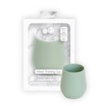 ezpz Tiny Cup – 100% Silicone Drinking Training Open Cup for Baby/Infants – Designed by a Pediatric Feeding Specialist – Soft Non-Slip Grip – Weighted Base & Tactile Bumps – 59 ml, 4 Months+ (Sage)