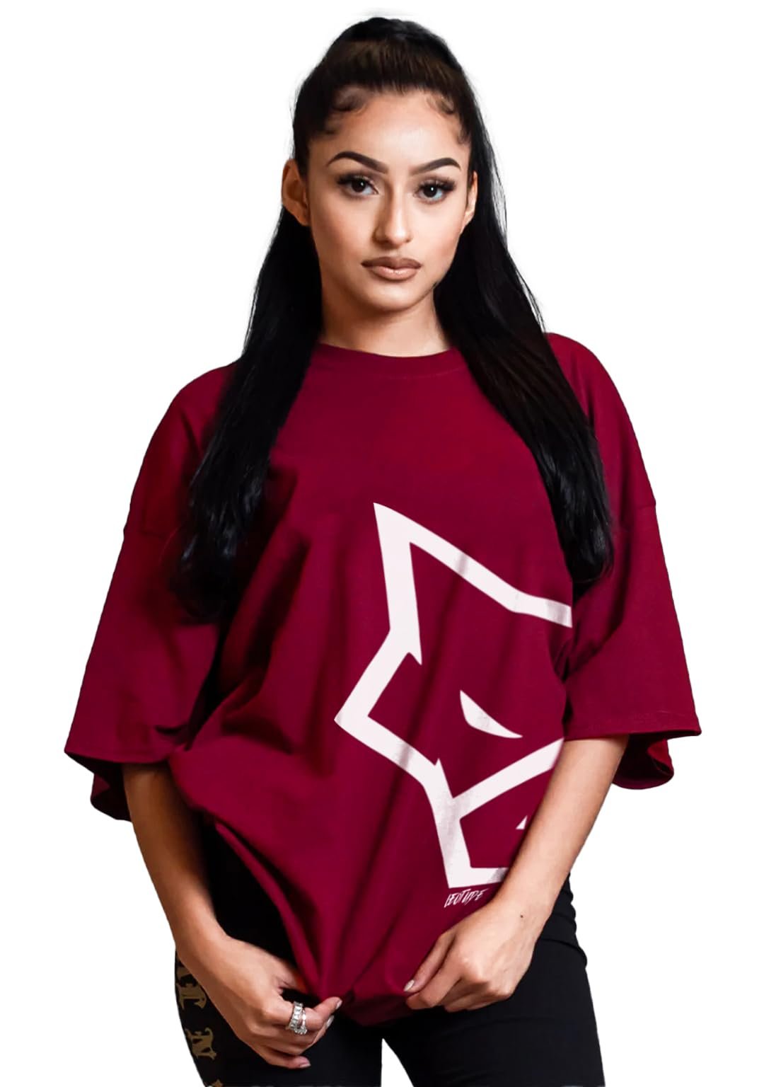 LEOTUDE Women’s Short Sleeve with Round Neck, Oversized Longline Drop