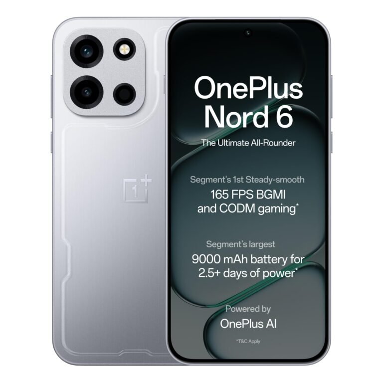 OnePlus Nord 6 | 8GB+256GB | Quick Silver | Snapdragon 8s Gen 4 | Segment’s First Stable 165FPS Gaming | Segment’s Largest 9000mAh Battery | Most Complete IP Rating | Personalized AI