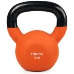 Amazon Brand – Symactive Neoprene Coated Solid Kettlebell for Gym Exercises, 6 Kg Orange