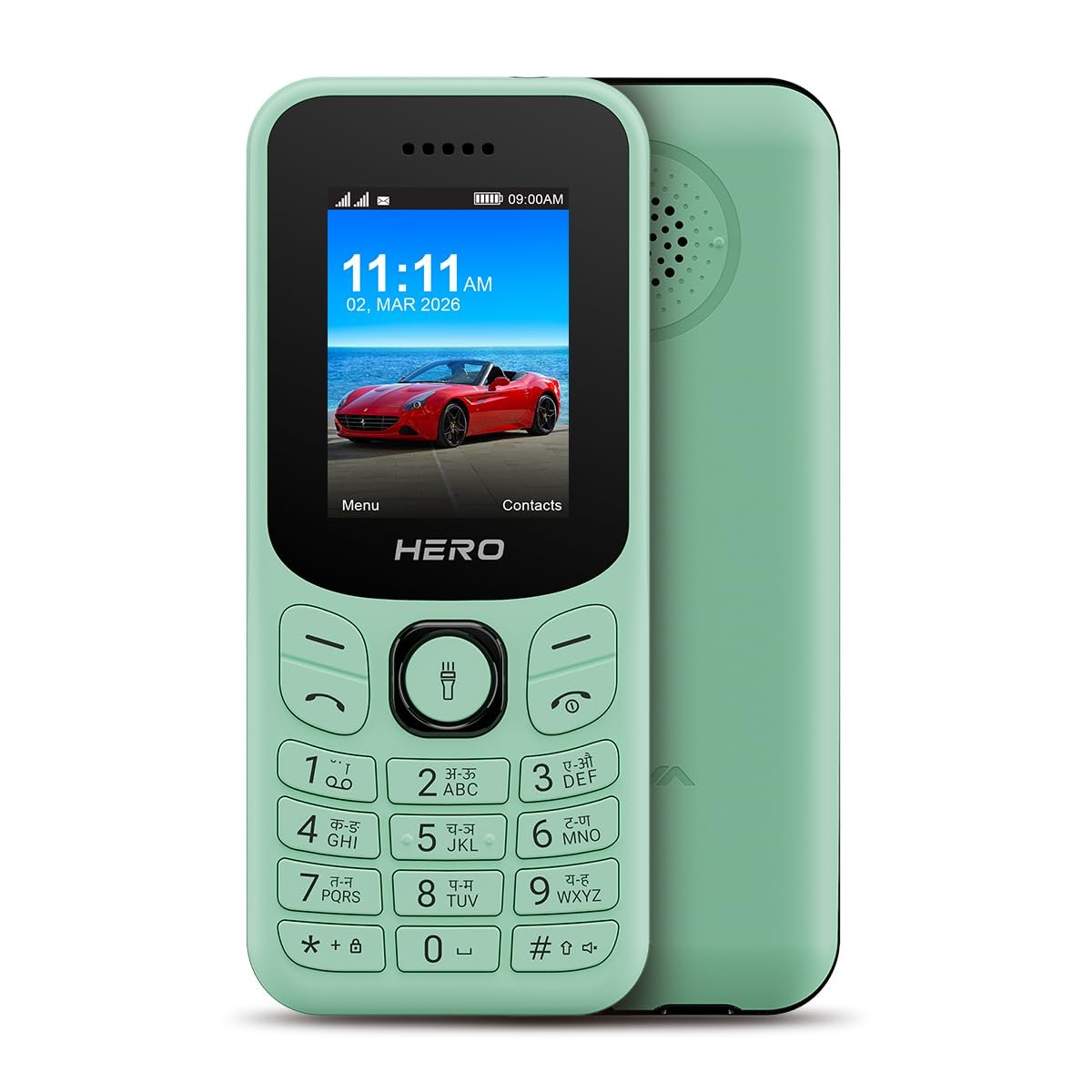 Lava Hero Shakti 2026 Dual Sim Keypad Mobile Phone (with Vibration Alert) | 1.8″ Display | Super Saving Battery Mode | Stylish Design | Number Talker | (Mint Green)| Type-C
