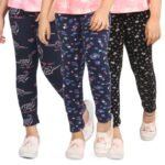 ARIEL Girls Cotton Printed Regular Fit Non-Transparent Ankle Length Leggings