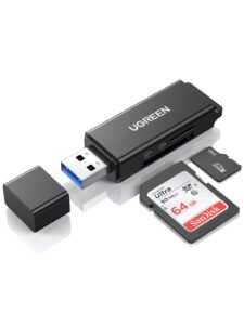 UGREEN USB Card Reader Dual Slot for SD TF Memory Cards Read Simultaneously