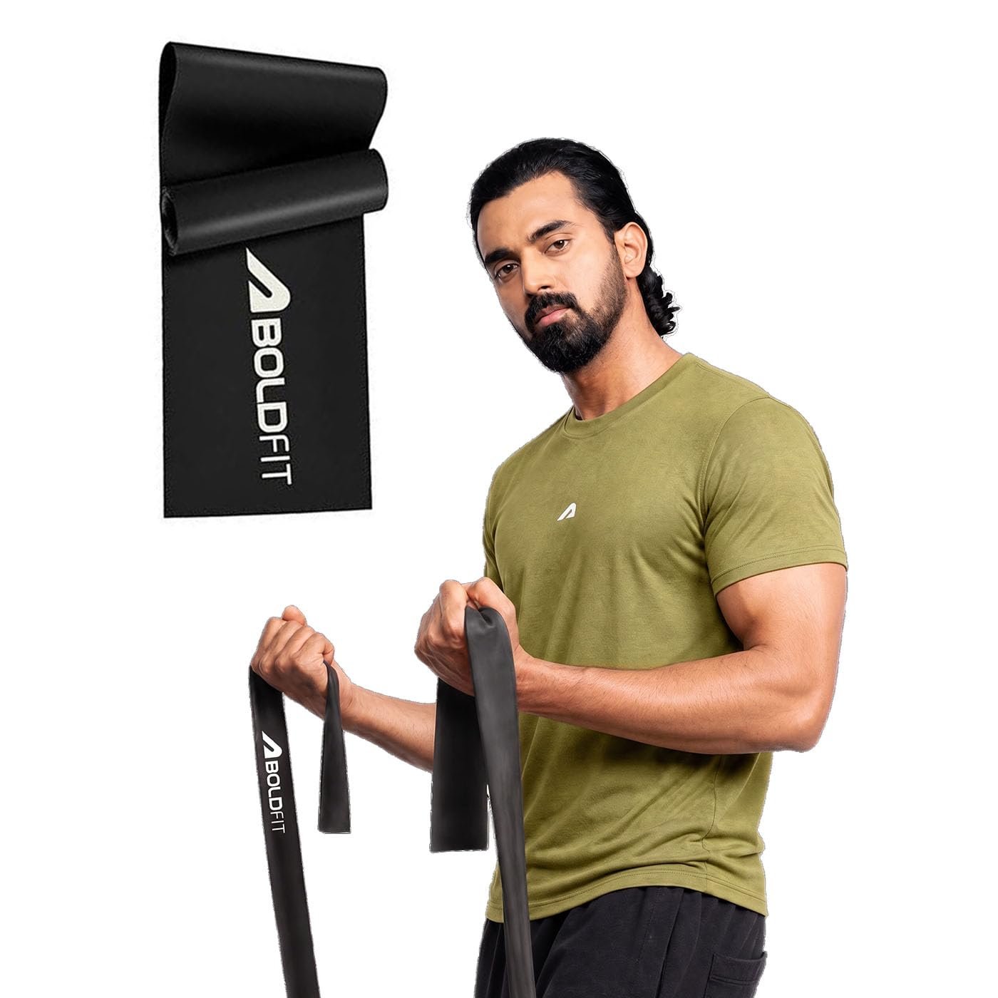 Boldfit Resistance Bands for Workout for Women Pilate Bands for Home Exercise Thera Band Toning Exercise for Gym Latex Band Theraband for Fitness, Stretching, Yoga for Men & Women (Heavy) 3.6 Kg Black