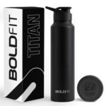 Boldfit Stainless Steel Water Bottle 1 Litre – BPA-Free, Leak-Proof & Rust-Free Metal Bottle with Handle – Lightweight, Food-Grade, Easy to Clean – Ideal for Office, Gym, School, Travel & Fridge Use