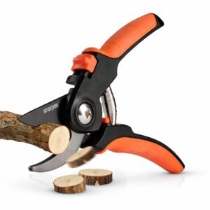 Sharpex Heavy Duty 8 Inch Garden Bypass Pruning Shears | SK5 Carbon Steel Teflon Coated Blade | Tree Trimmer Secateurs, Plant Cutter for Home Gardening, Branch Pruner, Garden Tool