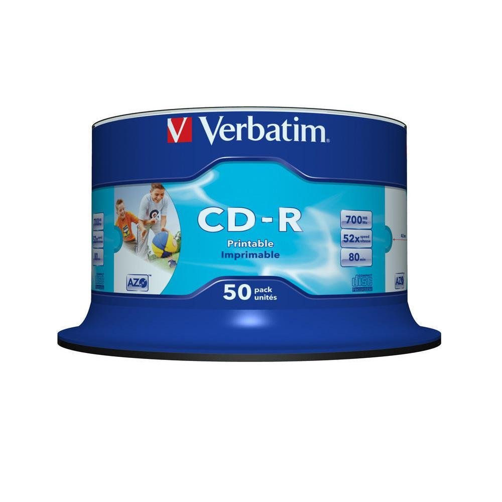 Verbatim CD-R 52X AZO Wide Ijp 50Pk Spindle