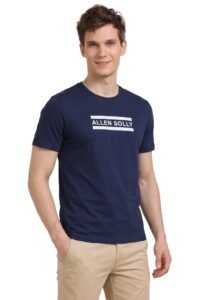 Allen Solly Men’s Round Neck T‑Shirt | Regular Fit | Soft Cotton | Chest Logo Print | Casual Everyday Wear