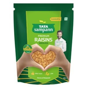 Tata Sampann Pure Raisins Seedless, Kishmish, 500g, Source Of Potassium, Premium Dry Fruits, Green Raisins