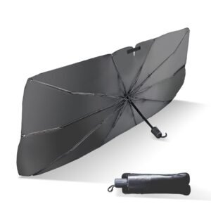 Un1que Car Windshield Sun Shade Protector- Foldable Car Shades for Windows, 3 Layers UV Block Umbrella, Car Front Window Heat Insulation Accessories for Pickup, Large SUV(Large Size)