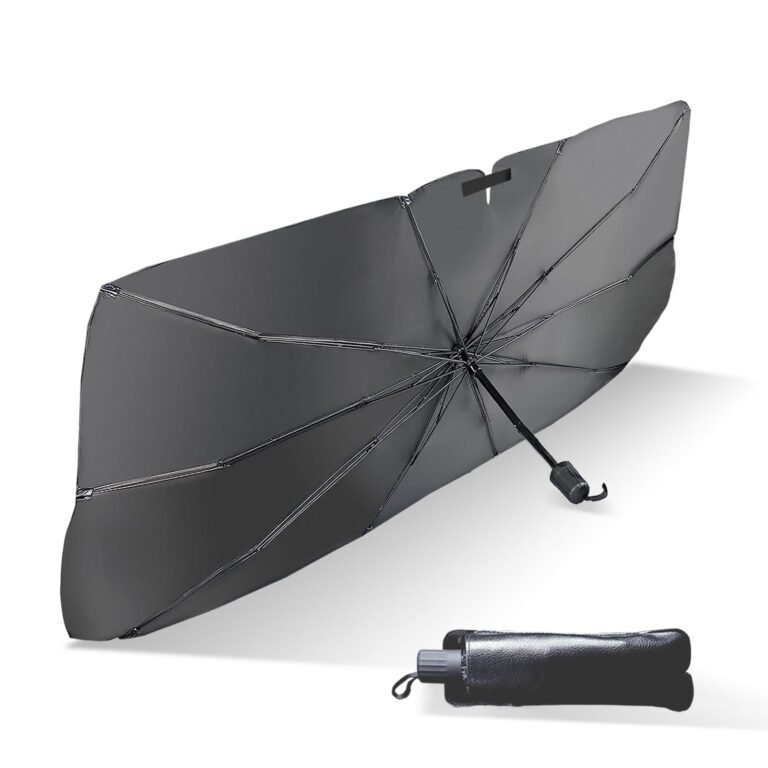 Un1que Car Windshield Sun Shade Protector- Foldable Car Shades for Windows, 3 Layers UV Block Umbrella, Car Front Window Heat Insulation Accessories for Pickup, Large SUV(Large Size)