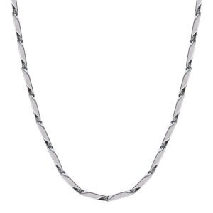 Fashion Frill Men’s Double Coated Popular Stainless Steel Silver Chain For Men Boys Girls Stylish Necklaces Silver Chain Anniversary Love Gift For Husband Unisex Chains 22 Inches