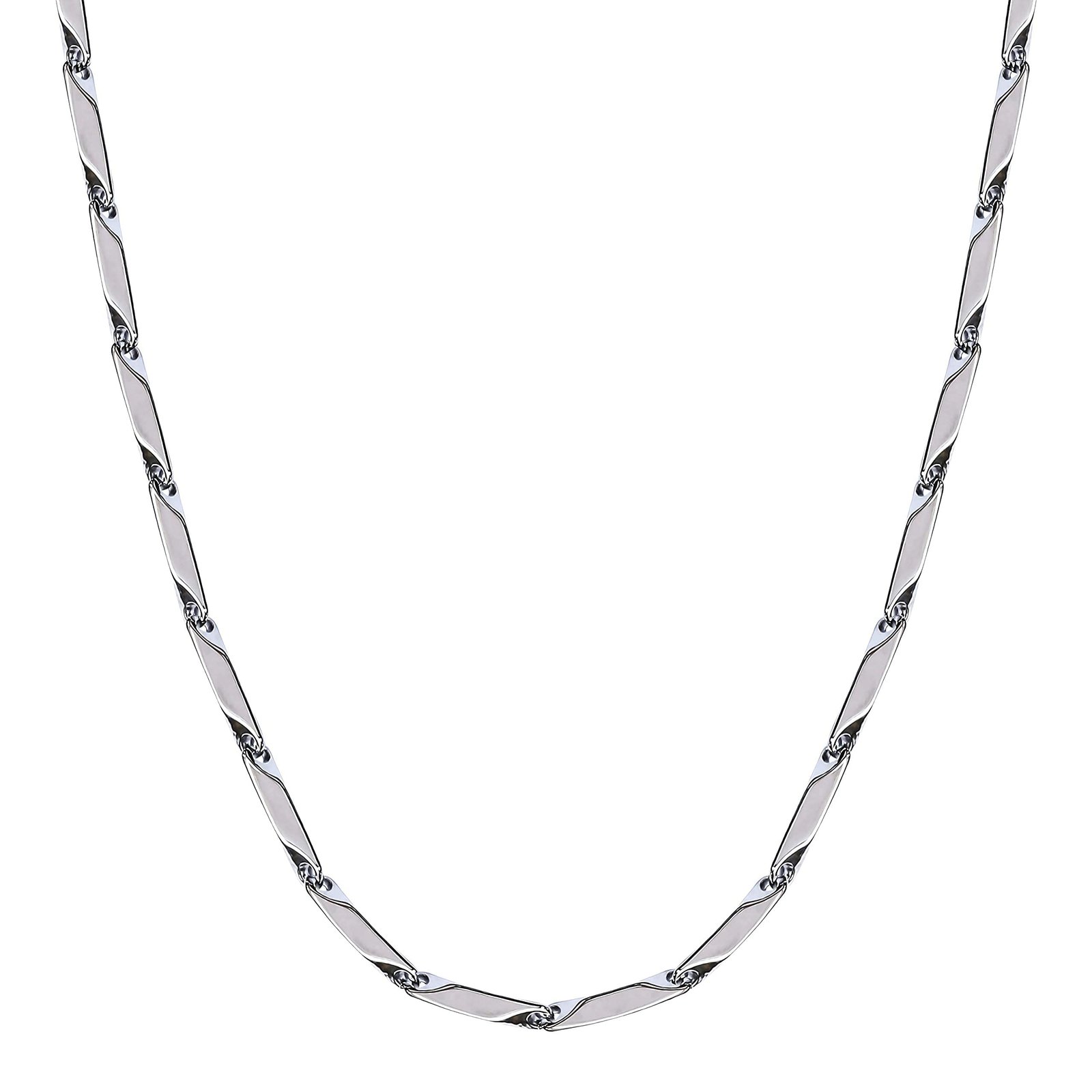 Fashion Frill Men’s Double Coated Popular Stainless Steel Silver Chain For Men Boys Girls Stylish Necklaces Silver Chain Anniversary Love Gift For Husband Unisex Chains 22 Inches