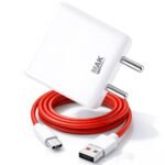 33W Fast Charging Adapter with Red Type C Cable, 4A High Speed Charger for Android Smartphones, USB Wall Charger for Home and Travel Use, White