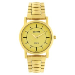Sonata Analog Champagne Dial Men’s Watch-NN77049YM01/NP77049YM01