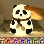 Desidiya® Cute Panda Night Lamp – Silicone Lamp for Bedroom, 10W Color Changing LED Touch Light, Portable for Kids, BPA-Free Bed Lamp for Kids, Nightlight for Home Decoration, Valentine Special