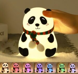 Desidiya® Cute Panda Night Lamp – Silicone Lamp for Bedroom, 10W Color Changing LED Touch Light, Portable for Kids, BPA-Free Bed Lamp for Kids, Nightlight for Home Decoration, Valentine Special