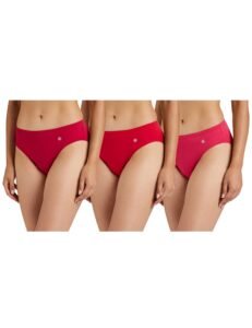 Van Heusen Women Bikini Panty – 100% Super Combed Cotton – Pack of 3 – Anti Bacterial, No Marks Waistband, Moisture Wicking, Moderate Coverage