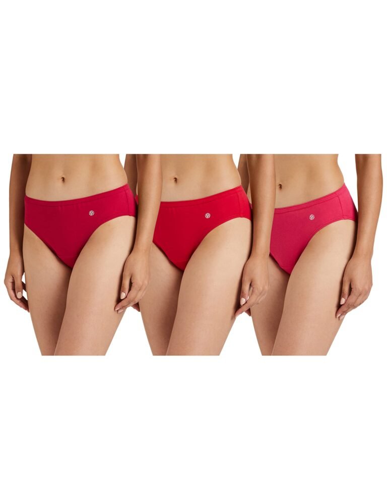 Van Heusen Women Bikini Panty – 100% Super Combed Cotton – Pack of 3 – Anti Bacterial, No Marks Waistband, Moisture Wicking, Moderate Coverage