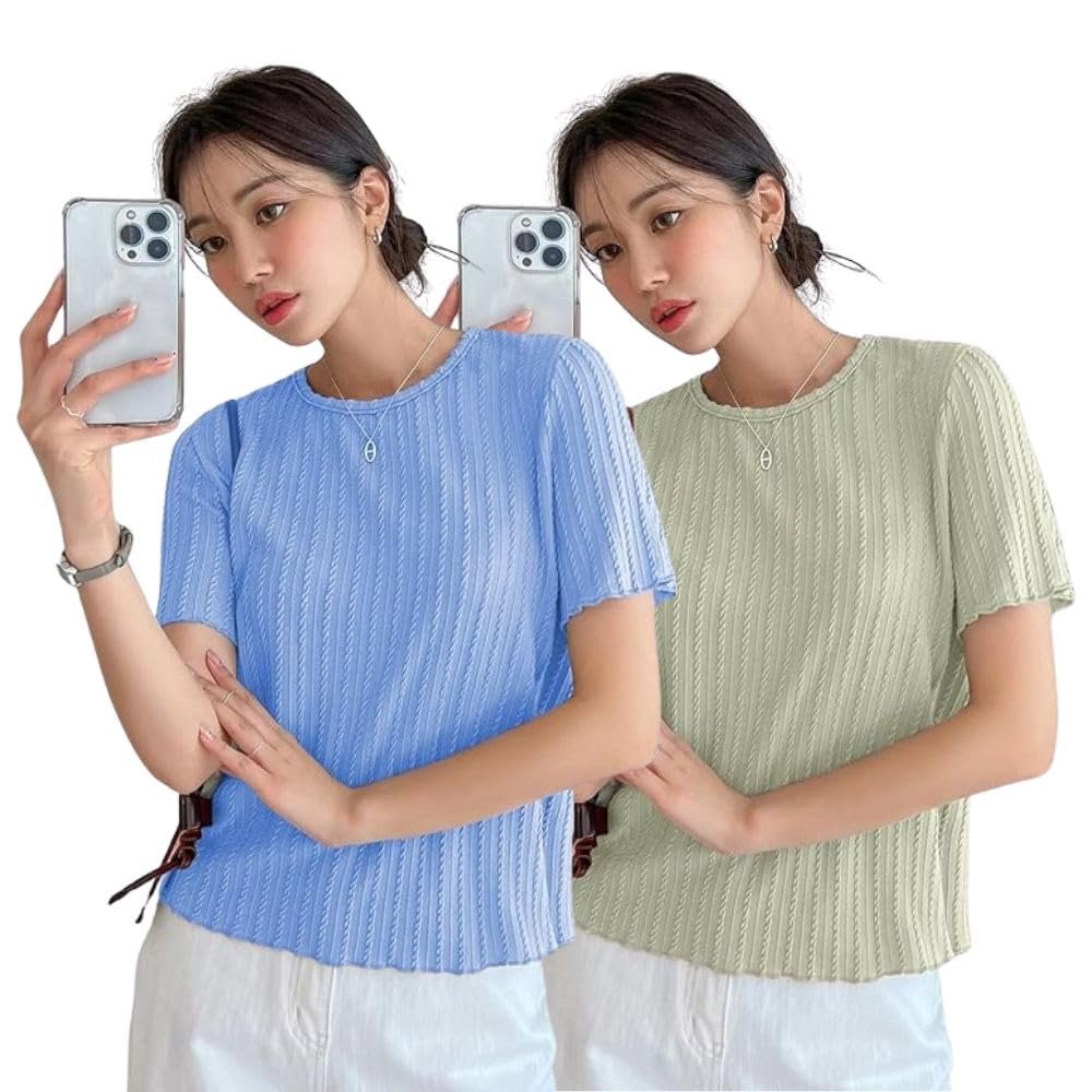 GRECIILOOKS Women’s Poly Cotton Regular Fit Crop Top, Loose Fit Oversized Shirts & Stylish Korean Tank Tops for Summer Wear (Available in Plus Size)
