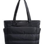 BAGSMART Tote Bag for Women, Lightweight Puffy Tote Bag with Compartments Shoulder Bag Handbag for Travel, Work, Gym