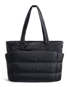 BAGSMART Tote Bag for Women, Lightweight Puffy Tote Bag with Compartments Shoulder Bag Handbag for Travel, Work, Gym